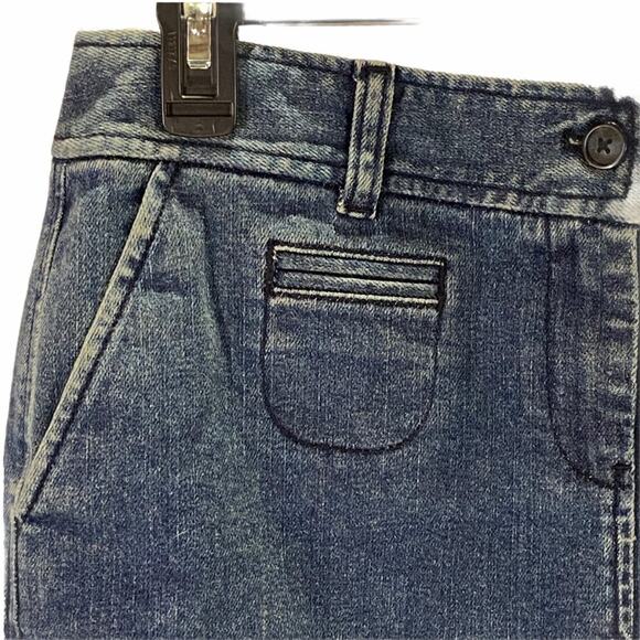 Ann Taylor LOFT Blue Denim Miniskirt Pockets Belt Loops Size 4 - Picture 3 of 10